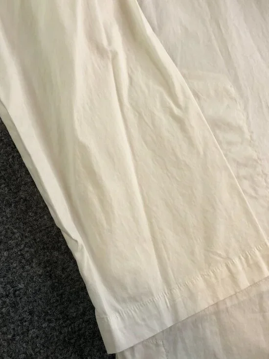 Eileen Fisher Tunic Shirt Womens Medium White Organic Cotton Band Collar Button - Picture 3 of 16